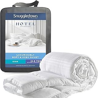 Snuggledown Hotel Collection King Size Duvet - 10.5 Tog UK-Made Luxury King Quilt, Ultra-Soft, Breathable & Hypoallergenic with Elegant Satin Stripe Cover - 5-Star Comfort All Year-Round (225 x 220cm)