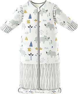 Chilsuessy Baby Sleeping Bag 3.5 Tog Winter Sleeping Sack Wearable Blanket for Kids, Adjustable Length, Removable Sleeves, Toddler Sleeping Bag for Boys Girls, Cute rhinoceros, 90cm/1-3 Years