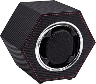 Mcbazel Automatic Watch Winder,PU Leather Winder Box Single for 1 Watch Display Storage Wristwatch with Quiet Motor Auto Turner USB C Powered-Carbon Fiber