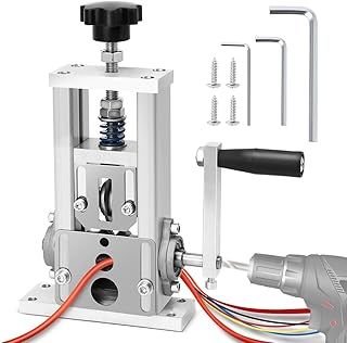 Manual Wire Stripper Machine, Drill Powered Wire Stripping Machine, Copper Wire Peeler Machine Hand Crank, Scrap Cable Stripper for 1mm-20mm Copper Wire Recycling, Wire Stripper Tool, Aluminum Alloy