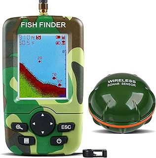 Carp Fishing Fish Finders Alarm Portable Echo Sounder Wireless Fish Finder LCD Sonar Sensor FishFinder Depth Locator Alarm Fish Finder with Sonar Sensor for Lake Sea Angling