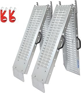 LIEKUMM 168x22x4.5cm Folding Loading Ramps – 400KG Heavy-Duty Steel for Vans, Quads, Mowers (2PCS)