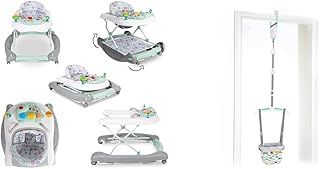 Red Kite Baby Go Round Twist & Walk 3 in 1 Walker, Rocker and Push Along, Aqua & Bright Starts, Door Jumper & Bouncer - Playful Parade with Padded Seat & Taggie Tags, Door Frame Clamp
