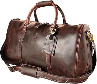 Leather Duffel Bags for Men - Holdall Airplane Underseat Carry On Luggage by Rustic Town