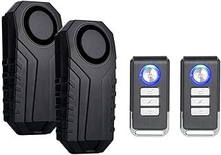 Mengshen 2 Set Wireless Bicycle Anti-Theft Alarm Security Vibration Motion Sensor with Remote Control for Bike Motorcycle Vehicle Scooter 113dB IP55 Waterproof