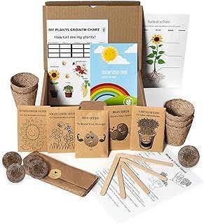Kids Gardening Set, Grow Your own kit for Children, Wildflower Seeds, Garden Set for Kids, Seed Kits for Kids, Kids Survival kit, Childrens Gardening Set, Kids Activity Pack (Grow Your Own)
