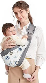 Baby Sling, Adjustable Baby Carrier, Breathable Baby Sling Carrier with Thick Shoulder Straps for Newborn, Infant, Toddler, 0-36 Months (Cartoon Printed)