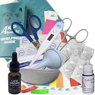 Alpha Dog Best Value Whelping Kit Puppies, comes with whelping guide, pet birthing supplies - (2222 + Pet Life Drops)