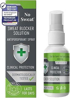No Sweat Maximum Strength Clinical Antiperspirant Spray, Strong Deodorant for Excessive Sweating & Hyperhidrosis Treatment, Lasts up to 7 Days-50 ML - Packing May Vary