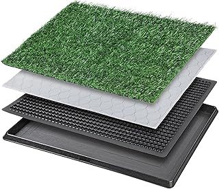Dog Toilet Tray with Washable Pee Pad and Artificial Grass Patch for Dogs Puppy Toilet Training, Portable Indoor Dog Litter Tray (40.6x50.7cm)