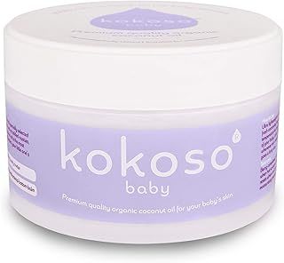 Kokoso Baby - Organic Coconut Oil - 100% Natural Baby Oil - Suitable for Sensitive & Eczema-prone Skin - Lightweight & Non-greasy - Anti-inflammatory, Antibacterial - 168g