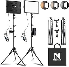 2-Pack Photography LightIing Kit, 25 * 20CM Dimmable15W LED Studio Video Light, Stream Selfie Light for Video Recording/Game Streaming/Camera Portrait, With 160cm Tripod &Phone Holder &USB