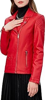 S P Y M Women's Faux Leather Fashion Quilted Moto Biker Jacket Plus size and Regular Size