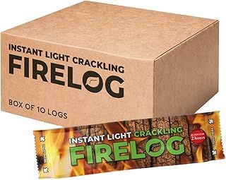 Homefire Instant Light Crackling Firelogs, Individually Wrapped, 12 kg (Pack of 10)