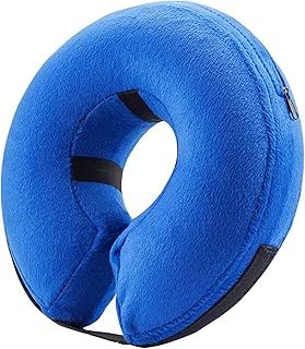 BENCMATE Protective Inflatable Collar for Dogs and Cats - Soft Pet Dog Cone Recovery Collar Does Not Block Vision E-Collar(Medium, Blue)