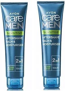2x Avon Care Men Sensitive 2-in-1 After Shave Balm & Moisturiser - 100ml(200ml)