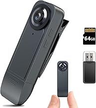 Eloatnalyto 1080P Mini Body Camera with 64GB Memory Card, Portable Worn Body Cam, Wearable Police Camcorder for Security, Guard, Work Records(Black)