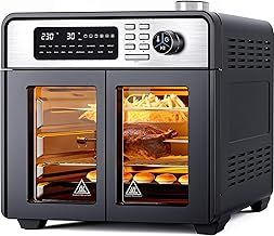 Rebongki 28L Air Fryer Oven with Rotisserie, 18 in 1 Large Air Fryer Cook Countertop Convection Oven, Oil Free Airfryer Fast Cooking Roast, Pizza, Bake, Grill, Toast, Dehydrate 1700W Full Accessory