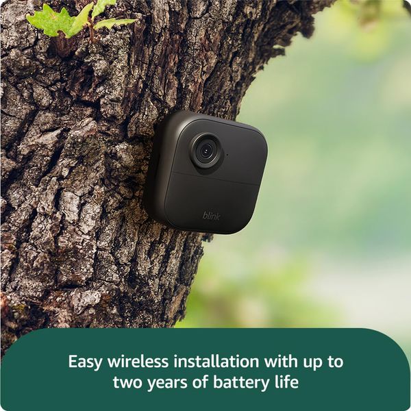 Blink Outdoor 4 camera – Wireless HD smart security camera, two-year battery life, enhanced motion detection, works with Alexa - 2 camera system with Sync Module Core incl. - IP65