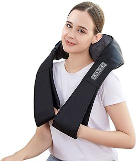 Neck Massager with Heating, Bi Directional Kneading, Deep Tissue Massage, Back and Shoulder Massager with Massage Rollers, Relaxes Neck Muscles, Gift for Mum, Dad and Friends