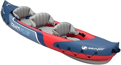 Sevylor Tahiti Plus Kayak, Inflatable Canoe for 2/3 persons, Inflatable Boat, Paddle Boat with Robust PVC Outer Shell, Straps for Fastening Luggage, Bar Construction for High Stability on the Water