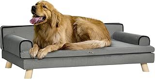 PawHut Dog Sofa w/Legs, Water-Resistant Fabric for Large, Medium Dogs - Grey