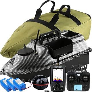 12000mah 500M GPS Fishing Bait Boat 3 catapult bays, bait boats for carp fishing with gps, 16 memory points,With LCD Sensor Fishfinder,Handbag, one key return.(Bait Boat with sonar A)