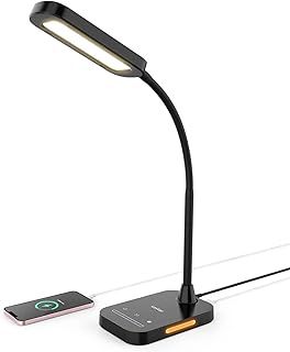 Lastar LED Desk Lamp, 12W Dimmable Table Lamp with USB Charging Port, 7 Brightness Levels, 5 Color Temperatures, Touch Control, Timer, Night Light, Memory Function Desk Light for Study