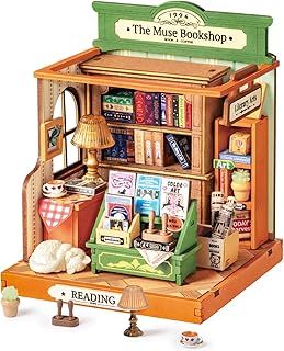 Rolife DIY Miniature House Kit Model Kits for Adults to Build Home Desk Bookshelf Decoration The Muse Bookshop Craft Kits for Adults Gift Idea For Girls Boys Kids DS040