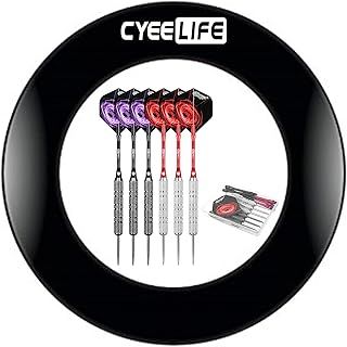 CyeeLife-PU Dartboard Surround with 6 Darts,ONE Piece(Not 4 Piece),18in Protector backboards,Black/Red