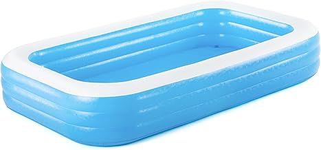 Bestway Family Pool Deluxe, rectangular pool for children, easy to assemble, blue, 305x183x56 cm
