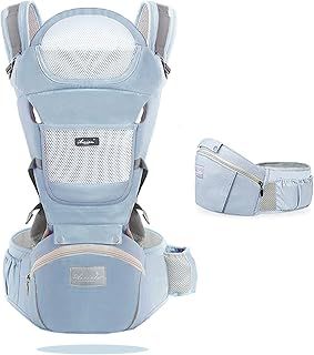 Baby Carrier for Newborn to Toddler Breathable Baby Carrier Sling with Hip Seat Baby Wrap Carrier for 3-36 Months-Baby Blue