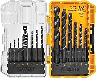 DEWALT Drill Bit Set, 14-Piece, 135 Degree Split Point, For Plastic, Wood and Metal (DWA1184)