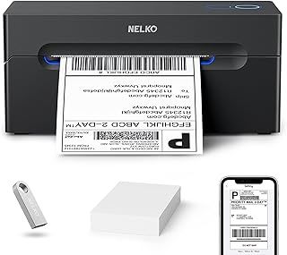 Bluetooth Thermal Label Printer, Wireless 4x6 Shipping Label Printer for Small Business, Support Android, iPhone and Windows, Widely Used for Amazon, Ebay, Shopify, Etsy, USPS 1 pack