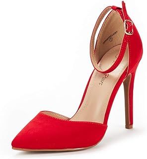 DREAM PAIRS Women's Pointed Toe Ankle Strap High Heels Pumps Dress Court Shoes