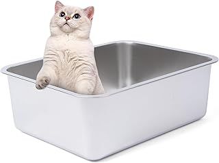 Dimaka Cat Litter Tray, Rabbit Litter Tray, Stainless Steel Cat Litter Box,Non Stick Metal Pan, Easy to Clean, Non Odor, Safe and Durable
