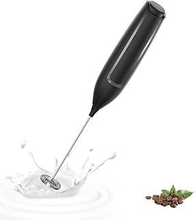 Milk Frother Handheld Battery-Operated Electric Foam Maker Frother Wand, Drink Mixer with Stainless Steel Whisk for Coffee, Lattes, Cappuccino, Matcha