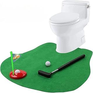 LINSIBEI Toilet Golf Game Set Funny Toilet Mini Golf Set Practice Mini Golf in Any Restroom/Bathroom Great Toilet Time Funny Gag Gifts for Golfer