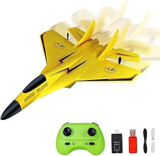 RC Airplane, RC Plane Ready to Fly, 2.4GHz Remote Control Airplane, Remote Control Wireless Airplane Toy Easy to Fly for Beginners Kids Boys Girls （Yellow