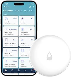 Aqara Water Leak Sensor, REQUIRES AQARA HUB, Wireless Water Leak Detector, Wireless Mini Flood Detector for Alarm System and Smart Home Automation, Water Sensor Alarm for Kitchen Bathroom Basement