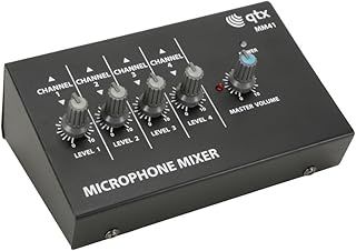 qtx MM41 Mini Microphone Mixers | 4 Channel,Black