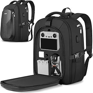 PEKREWS Mini 3 / Mini 3 Pro Case, Waterproof Hard Carrying Case Portable Travel Large Drone Bag Backpack for DJI Accessories