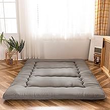 MAXYOYO Japanese Floor Futon Mattress, Thicken Tatami Sleeping Pad Foldable Roll Up Dormitory Mat Pad Floor Lounger Pillow Bed (Charcoal Grey, Double)
