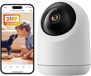 SwitchBot Security Indoor Camera 2K - Pan/Tilt Cam 3MP for Baby Pet Monitor, 2.4G Wi-Fi Plug-in, Night Vision, 2 Way Audio, 360 Motion Tracking, Privacy Mode, Works with Alexa, Cloud & SD Storage 256G