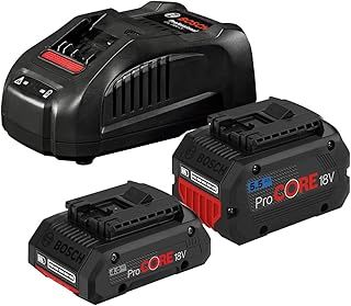 Bosch Professional 18V System battery starter set (1x battery ProCORE18V 4.0 Ah + 1x battery ProCORE18V 5.5 Ah + fast charger GAL 1880 CV, cardboard box)