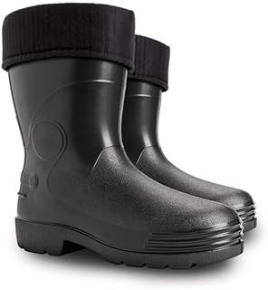 Agritrade AK Thermal Insulated Lightweight Durable EVA Wellies Men Wellingtons Rain Boots Non-Slip Soles Hunting Fishing Farm Work - Black