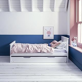Noa and Nani Dorset Single Bed with Pull Out Spacesaver Trundle in Classic White