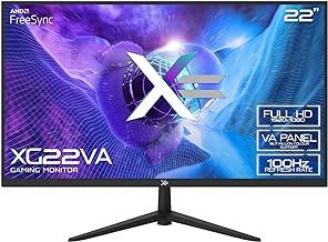 𝗫= 21.5 Inch Gaming Monitor • FULL HD 1920x1080p Monitor • 100Hz • 12ms MPRT • VA Panel • FreeSync • HDMI/VGA • Monitor with Speakers • 75x75 VESA Mountable (Model: XG22VA | Black)
