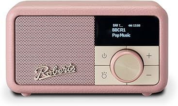 Roberts Radio Revival Petite DAB Radio with Bluetooth Connectivity - Portable & Stylish Retro Radio, DAB/DAB+/FM & Rechargeable Batteries – (Dusky Pink)