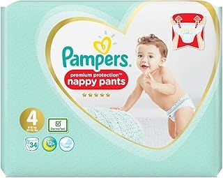 Pampers Pampers Premium Protection Nappy Pants Size 4 Essential Pack, 34 pk
